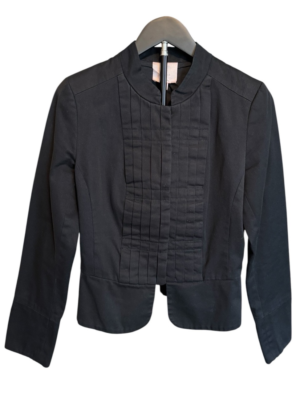 Romeo & Juliet Couture Black Pleated Front Blazer